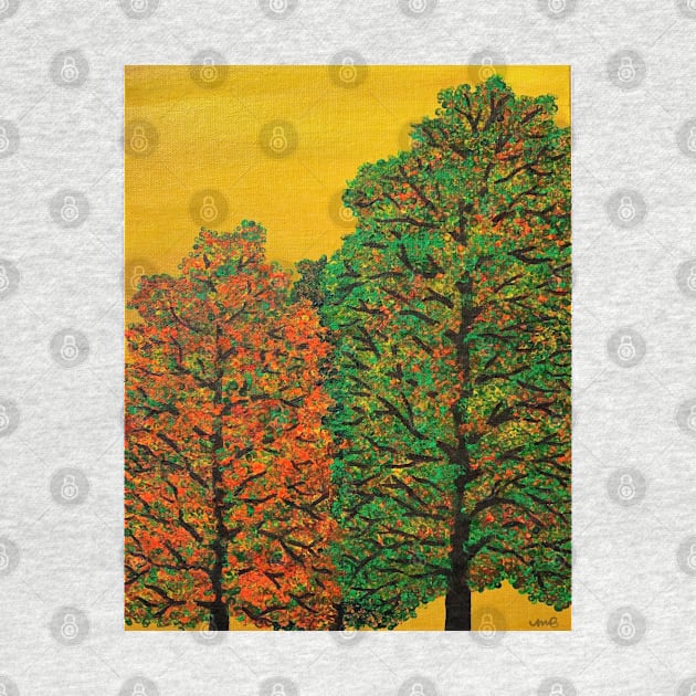 Autumn Trees At Dawn by LuvbuzzArt